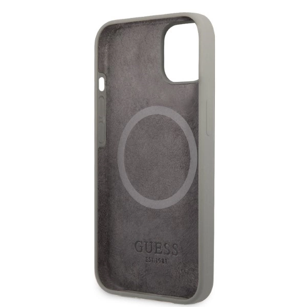 Guess GUHMP13SSPLG iPhone 13 mini 5.4" grey/grey hard case Silicone Logo Plate MagSafeeng