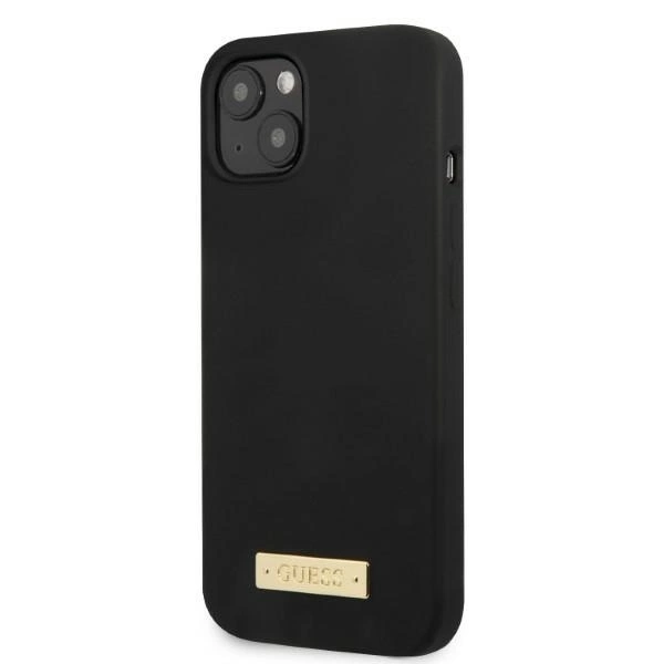 Guess Silicone Logo Plate MagSafe case for iPhone 13 mini - blackeng