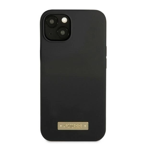 Guess Silicone Logo Plate MagSafe case for iPhone 13 mini - blackeng