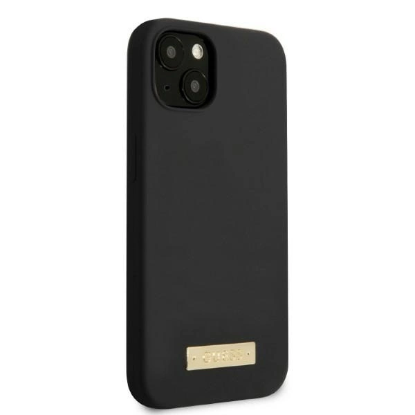 Guess Silicone Logo Plate MagSafe case for iPhone 13 mini - blackeng