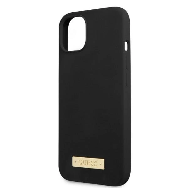 Guess Silicone Logo Plate MagSafe case for iPhone 13 mini - blackeng