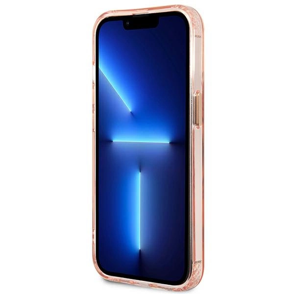 Guess Gold Outline Translucent MagSafe case for iPhone 13 Pro Max - pinkeng