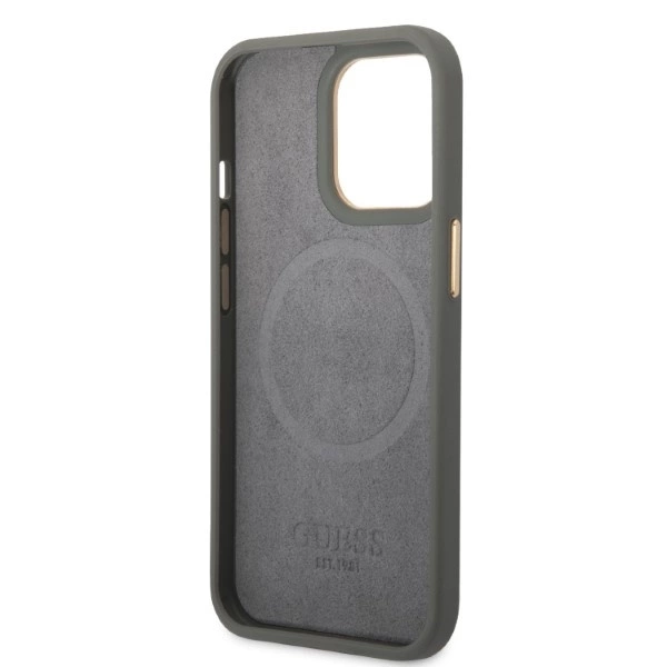 Guess GUHMP13XSAPSTG iPhone 13 Pro Max 6.7" grey/grey hardcase Peony Logo Plate MagSafeeng