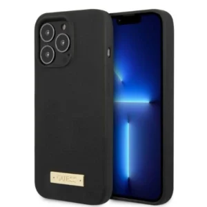 Guess GUHMP13XSPLK iPhone 13 Pro Max 6.7" black/black hard case Silicone Logo Plate MagSafeeng