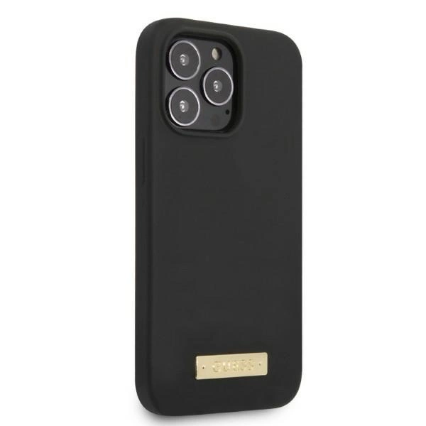 Guess GUHMP13XSPLK iPhone 13 Pro Max 6.7" black/black hard case Silicone Logo Plate MagSafeeng