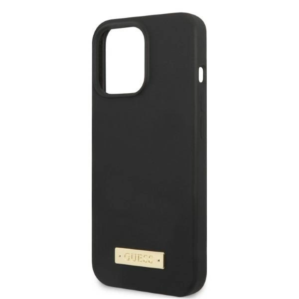 Guess GUHMP13XSPLK iPhone 13 Pro Max 6.7" black/black hard case Silicone Logo Plate MagSafeeng