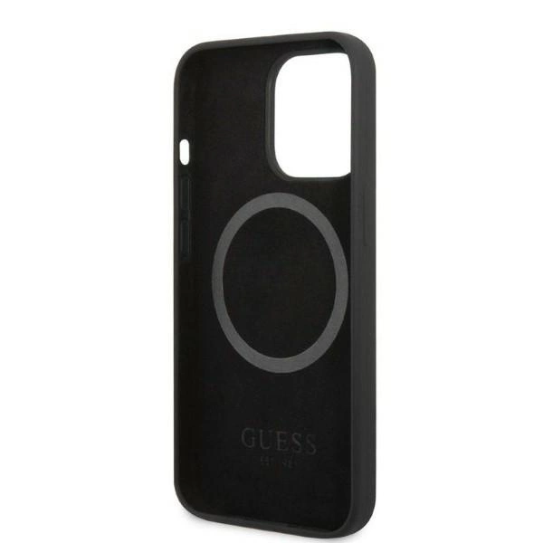 Guess GUHMP13XSPLK iPhone 13 Pro Max 6.7" black/black hard case Silicone Logo Plate MagSafeeng