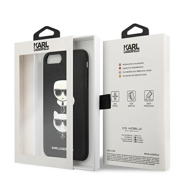 Karl Lagerfeld Saffiano Karl&Choupette Head case for iPhone 7 Plus / iPhone 8 Plus - blackeng