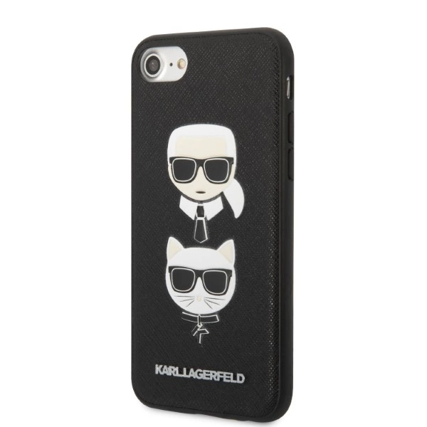 Karl Lagerfeld KLHCI8SAKICKCBK iPhone 7/8 / SE 2020 / SE 2022 black/black hardcase Saffiano Karl&Choupette Headeng