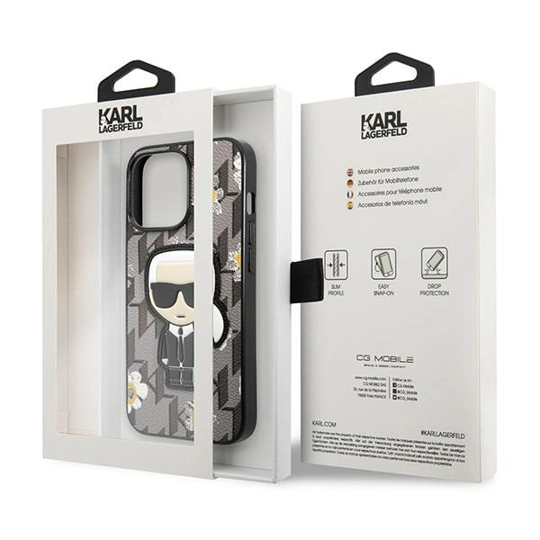 Karl Lagerfeld Flower Ikonik Karl case for iPhone 13 Pro / iPhone 13 - grayeng