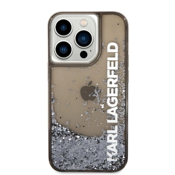 Karl Lagerfeld Liquid Glitter Elong case for iPhone 14 Pro - blackeng