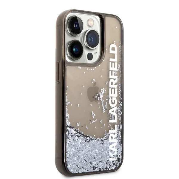 Karl Lagerfeld Liquid Glitter Elong case for iPhone 14 Pro - blackeng