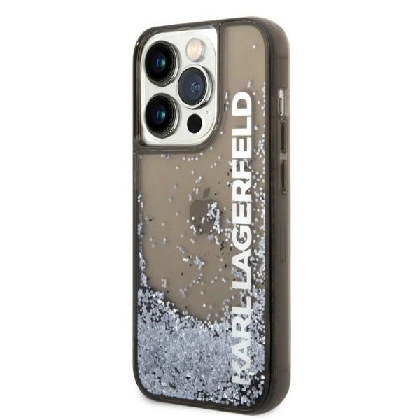 Karl Lagerfeld Liquid Glitter Elong case for iPhone 14 Pro - blackeng