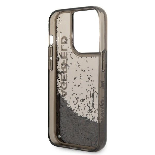 Karl Lagerfeld Liquid Glitter Elong case for iPhone 14 Pro - blackeng