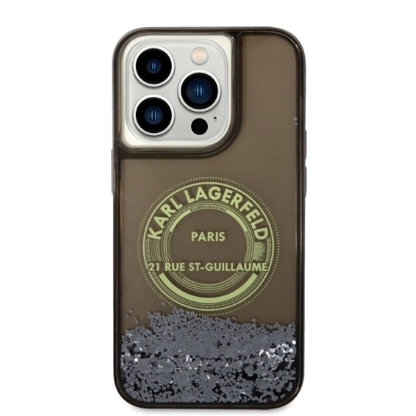 Karl Lagerfeld Liquid Glitter RSG case for iPhone 14 Pro - blackeng