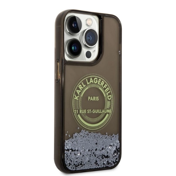 Karl Lagerfeld Liquid Glitter RSG case for iPhone 14 Pro - blackeng