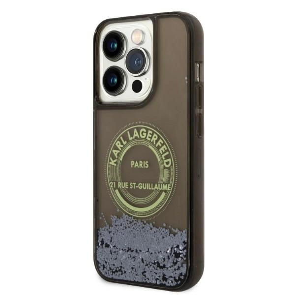 Karl Lagerfeld Liquid Glitter RSG case for iPhone 14 Pro - blackeng