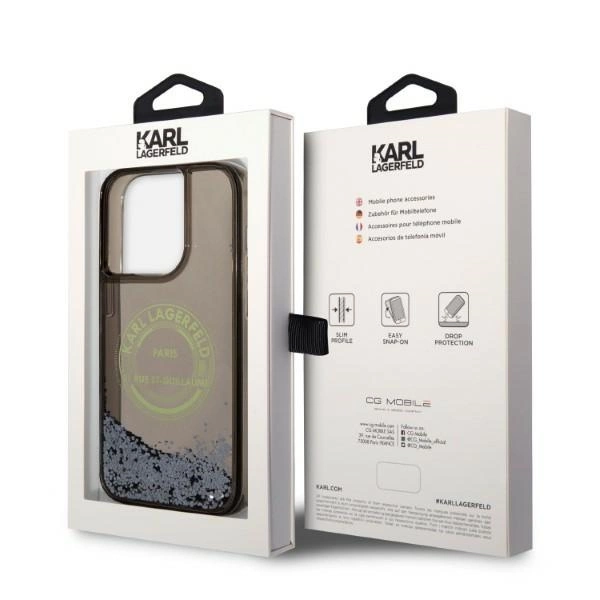 Karl Lagerfeld Liquid Glitter RSG case for iPhone 14 Pro - blackeng