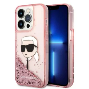 Karl Lagerfeld Glitter Karl's Head case for iPhone 14 Pro - pinkeng