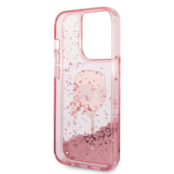 Karl Lagerfeld Glitter Karl's Head case for iPhone 14 Pro - pinkeng