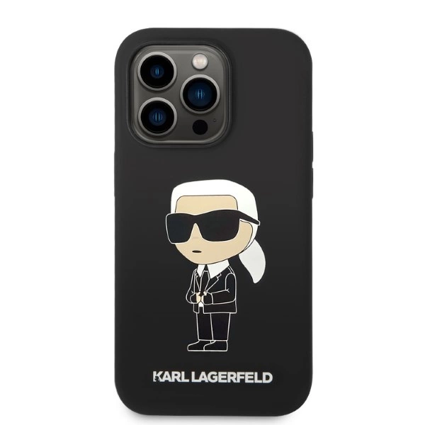 Karl Lagerfeld Silicone Ikonik case for iPhone 14 Pro - blackeng