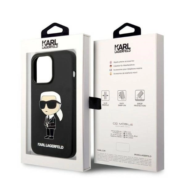 Karl Lagerfeld Silicone Ikonik case for iPhone 14 Pro - blackeng