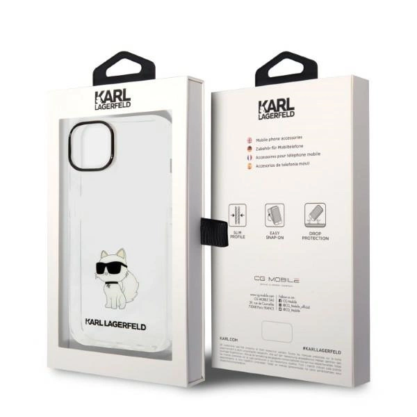 Karl Lagerfeld Ikonik Choupette case for iPhone 14 Plus - transparenteng