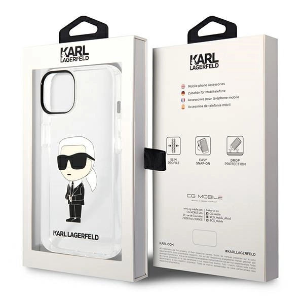 Karl Lagerfeld Ikonik Karl case for iPhone 14 Plus - transparenteng