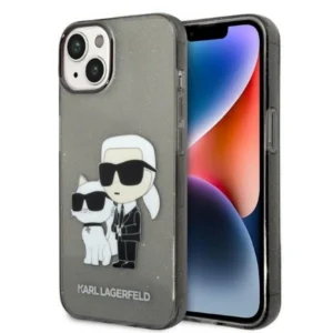 Karl Lagerfeld Glitter Karl&Choupette case for iPhone 14 Plus - blackeng