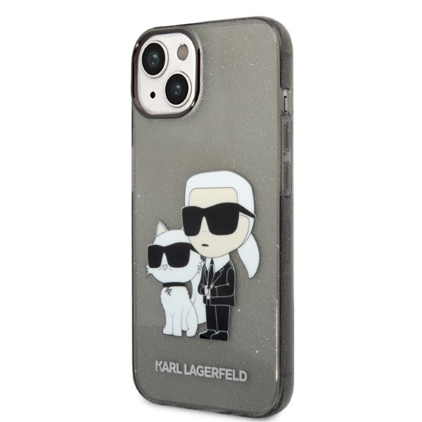Karl Lagerfeld Glitter Karl&Choupette case for iPhone 14 Plus - blackeng
