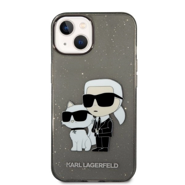 Karl Lagerfeld Glitter Karl&Choupette case for iPhone 14 Plus - blackeng