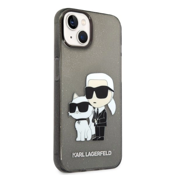 Karl Lagerfeld Glitter Karl&Choupette case for iPhone 14 Plus - blackeng