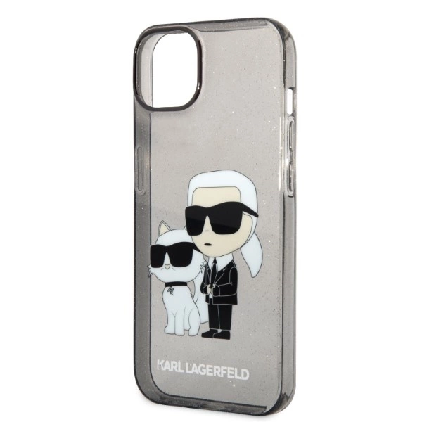 Karl Lagerfeld Glitter Karl&Choupette case for iPhone 14 Plus - blackeng