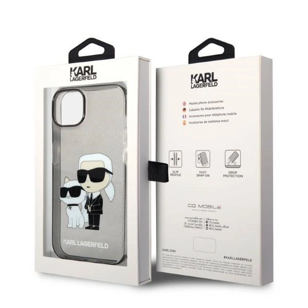 Karl Lagerfeld Glitter Karl&Choupette case for iPhone 14 Plus - blackeng