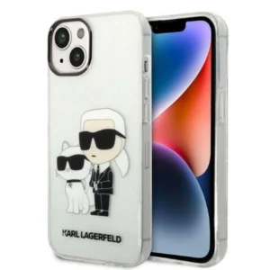 Karl Lagerfeld Glitter Karl&Choupette case for iPhone 14 Plus - transparenteng