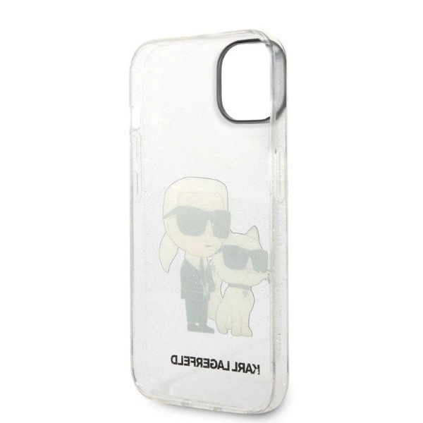 Karl Lagerfeld Glitter Karl&Choupette case for iPhone 14 Plus - transparenteng