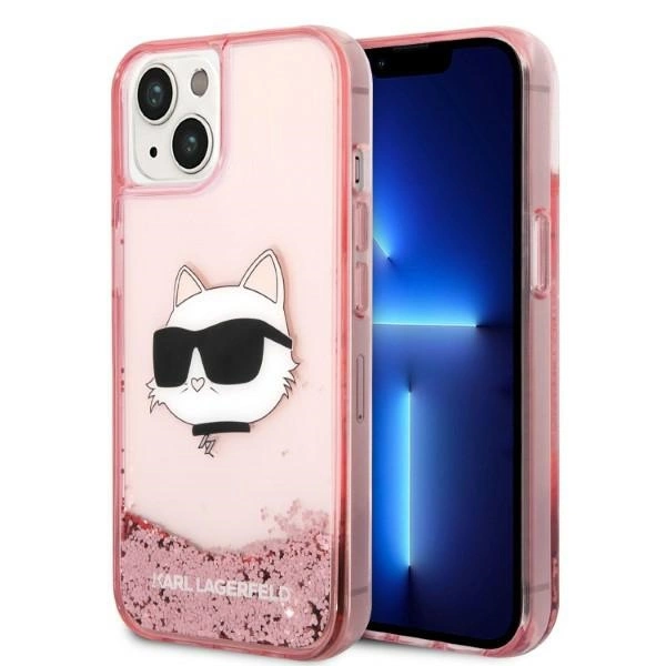 Karl Lagerfeld Glitter Choupette Head case for iPhone 14 Plus - pinkeng