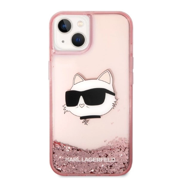 Karl Lagerfeld Glitter Choupette Head case for iPhone 14 Plus - pinkeng