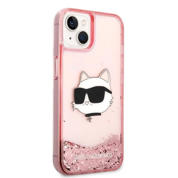 Karl Lagerfeld Glitter Choupette Head case for iPhone 14 Plus - pinkeng