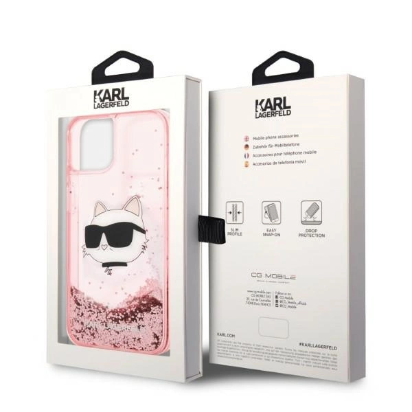 Karl Lagerfeld Glitter Choupette Head case for iPhone 14 Plus - pinkeng