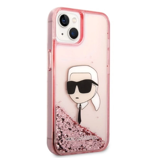 Karl Lagerfeld Glitter Karl's Head case for iPhone 14 Plus - pinkeng