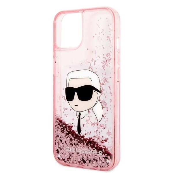 Karl Lagerfeld Glitter Karl's Head case for iPhone 14 Plus - pinkeng