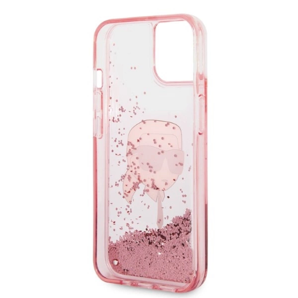 Karl Lagerfeld Glitter Karl's Head case for iPhone 14 Plus - pinkeng