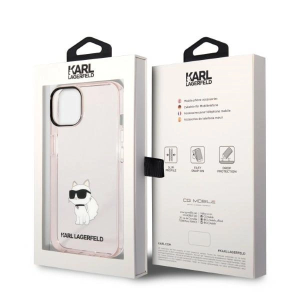 Karl Lagerfeld Ikonik Choupette case for iPhone 14 - pinkeng