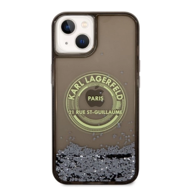 Karl Lagerfeld Liquid Glitter RSG case for iPhone 14 - blackeng