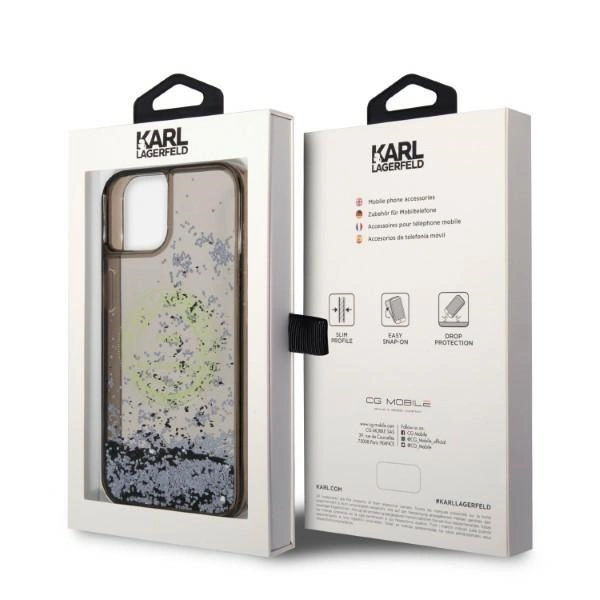 Karl Lagerfeld Liquid Glitter RSG case for iPhone 14 - blackeng