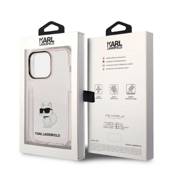 Karl Lagerfeld Ikonik Choupette case for iPhone 14 Pro Max - pinkeng