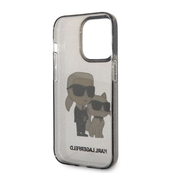 Karl Lagerfeld Glitter Karl&Choupette case for iPhone 14 Pro Max - blackeng