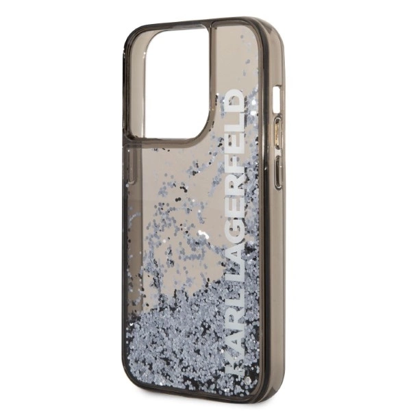 Karl Lagerfeld Liquid Glitter Elong case for iPhone 14 Pro Max - blackeng