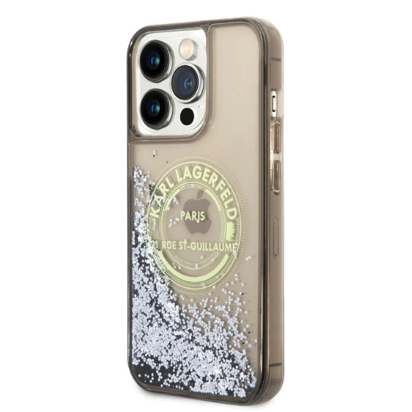 Karl Lagerfeld Liquid Glitter RSG case for iPhone 14 Pro Max - blackeng